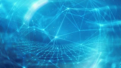 Blue Plexus Connection, Motion Background, Cyber Futuristic Network Stock Footage 302914503