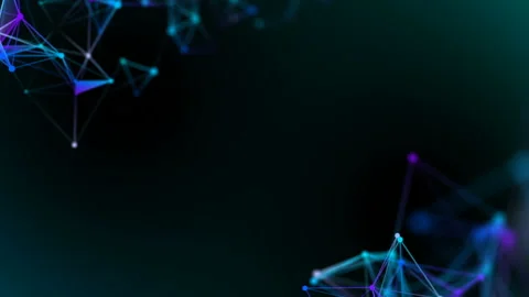 Blue plexus elements in the corners of the screen. Place for text. Multicolored Stock Footage 88463694