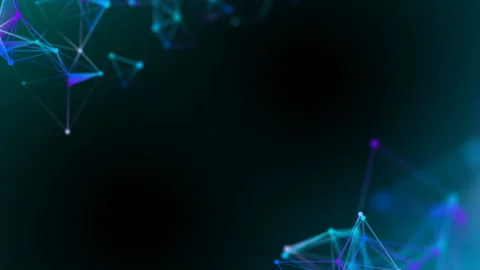 Blue plexus elements in the corners of the screen. Place for text. Multicolored Stock Footage 88463724
