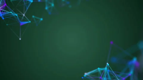 Blue plexus elements in the corners of the screen. Place for text. Green Stock Footage 88463750