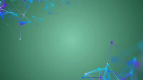 Blue plexus elements in the corners of the screen. Place for text. Light green Stock Footage 88463783