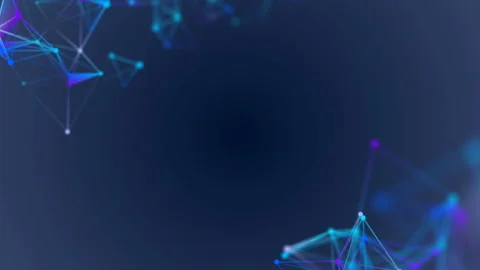 Blue plexus elements in the corners of the screen. Place for text. Blue Stock Footage 88463811
