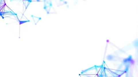 Blue plexus elements in the corners of the screen. Place for text. White Stock Footage 88463898