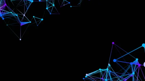 Blue plexus elements in the corners of the screen. Place for text. Black Stock Footage 88463943