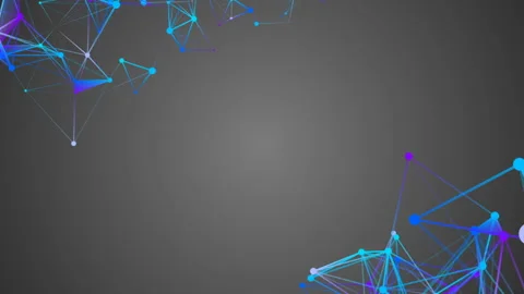 Blue plexus elements in the corners of the screen. Place for text. Light gray Stock Footage 88464061