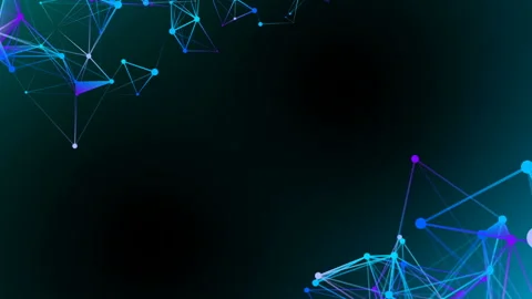 Blue plexus elements in the corners of the screen. Place for text. Multicolored Stock Footage 88464181