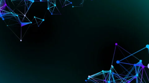 Blue plexus elements in the corners of the screen. Place for text. Multicolored Stock Footage 88464213