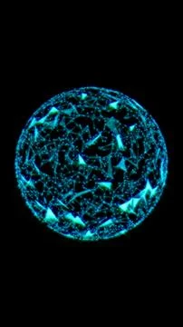 Blue Plexus Globe Digital Network Sphere Cyber Tech Background Stock Illustration