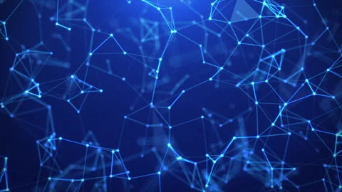Blue plexus lines and dots connection motion. Digital technology, network Stock Footage 304173192