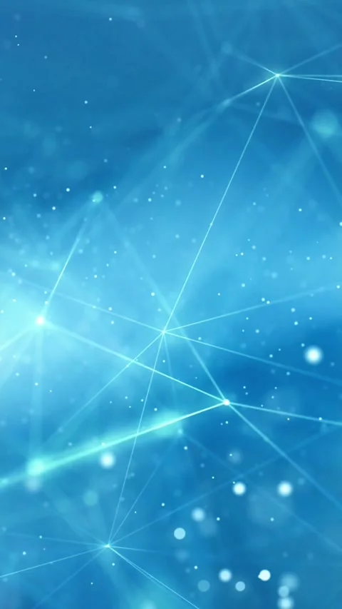 Blue Plexus Motion Connection Dust Particles, Vertical Video Stock Footage 297810152