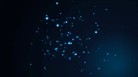 Blue plexus network animation with glowing nodes background Stock Footage 346643214