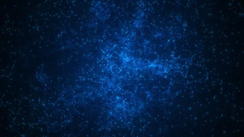 Blue plexus particle network background glowing dots, polygon lines, dark abstra Stock Footage 340478202