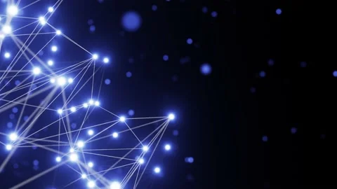 Blue plexus pattern with light particles rendered in UHD as looping background Stock Footage 163371077