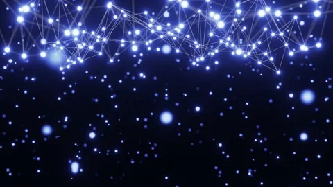 Blue plexus pattern with light particles rendered in UHD as looping background Stock Footage 163515490