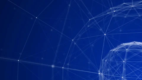 Blue Plexus Sphere Wire-frame Looping Background Animation - Hi Tech Vidéo 96221148