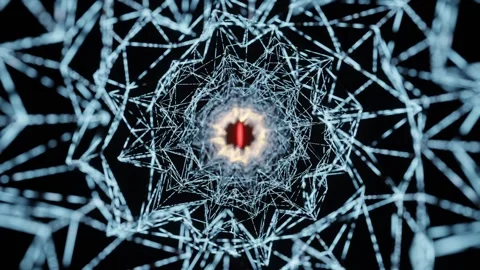 Blue Plexus Spiderweb Wormhole Abyss Stock Footage 223790895