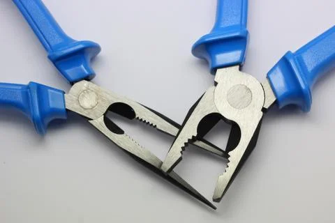 Blue pliers Stock Photos