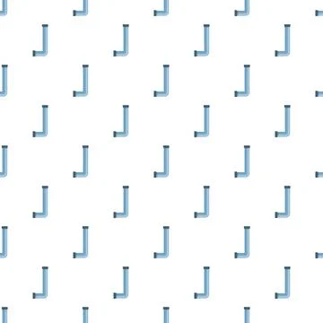 Blue plumbing pipe seamless pattern on white background Stock Illustration