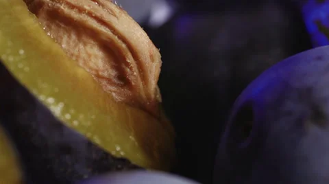 Blue plums. Macro shot Stock Footage 36518981