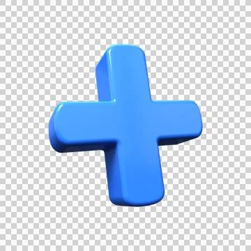 Blue plus sign 3d render Illustrazione stock
