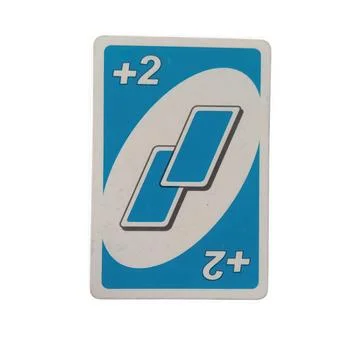 Blue plus two draw card for a card game isolated on white background Stock Photos
