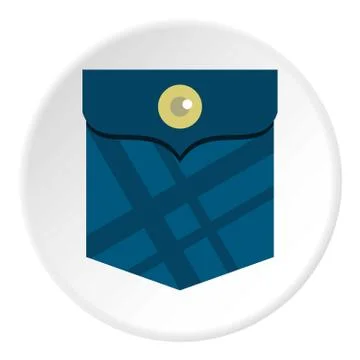 Blue pocket with a button icon circle Illustrazione stock