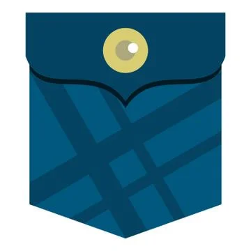 Blue pocket with a button icon isolated Illustrazione stock