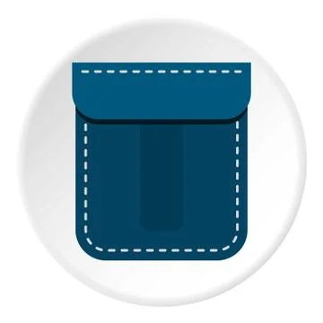 Blue pocket icon circle Ilustración de archivo