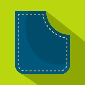Blue pocket icon, flat style Illustrazione stock