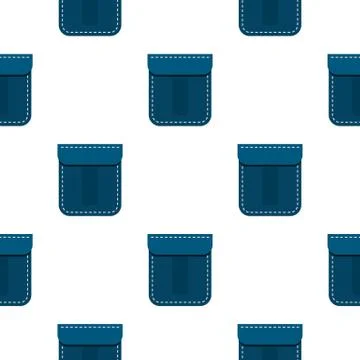 Blue pocket pattern flat Illustrazione stock