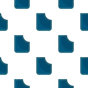 Blue pocket pattern flat Stock Illustration