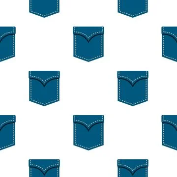 Blue pocket symbol pattern flat Illustrazione stock