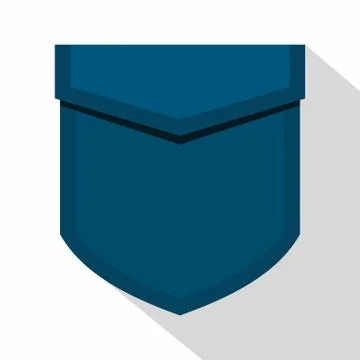 Blue pocket with valve icon, flat style Stock Illustration
