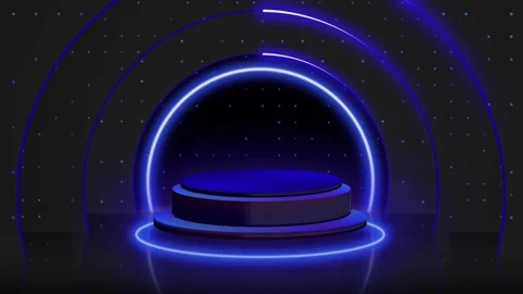Blue podium animation Stock Footage 303784538