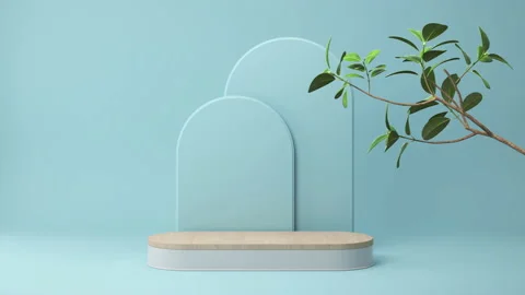 Blue podium Stock Footage 194258380