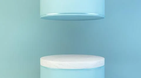 Blue podium platform Stock Illustration