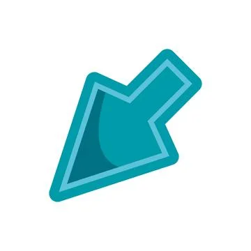 Blue pointer arrow icon indicating web direction Stock Illustration