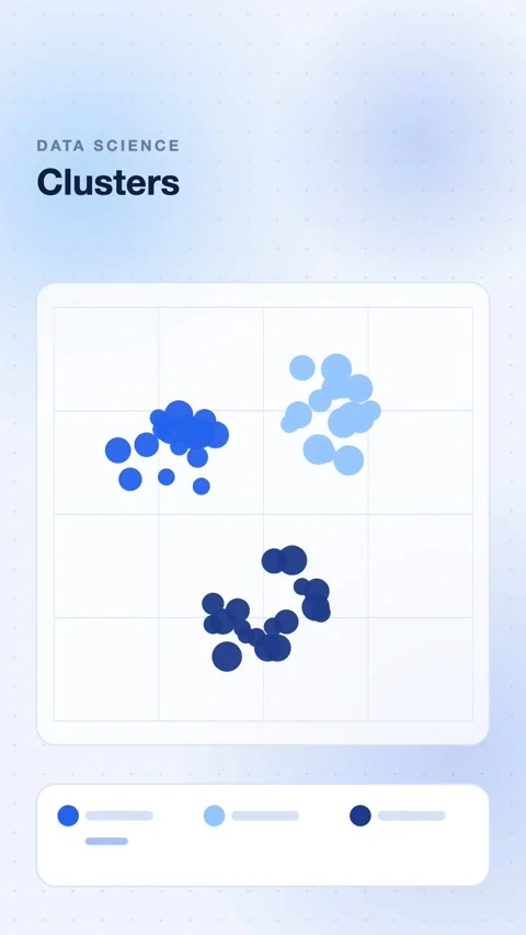 Blue Points Converging Into Clusters Vertical Animated Background For Data Stock Footage 343855143