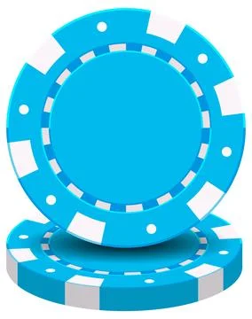 Blue Poker Chips Vector Illustration for Casino Gambling and Betting Stock Illustration
