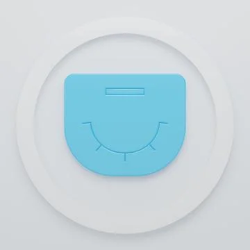 Blue Poker table icon isolated on white background. Minimalism concept. 3D .. Stock Illustration