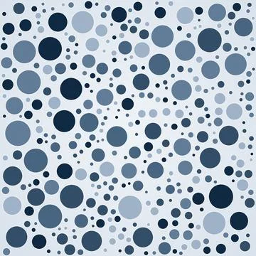 Blue Polka Dot Pattern Abstract Background with Various Sized Circles in Na.. Stock Illustration