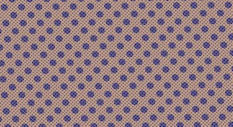 Blue Polka Dot Pattern On Beige Background Retro Halftone Texture Seamless .. Stock Illustration
