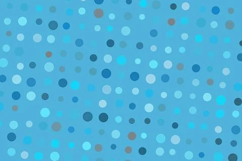 Blue polka dot pattern with circles on light blue background Stock Illustration