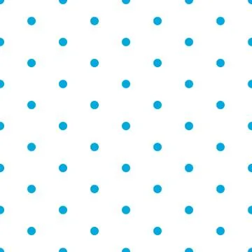 Blue polka dots seamless pattern vector printed on white background. Illustrazione stock
