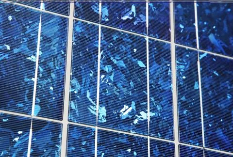 Blue polycrystalline solar panel Stock Photos
