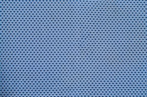 Blue Polyester breathable material texture with holes Closeup Stock Photos