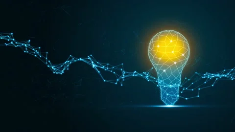 Blue polygon lamp with dot connection abstract ground seamless loop video Stock Footage 147006169