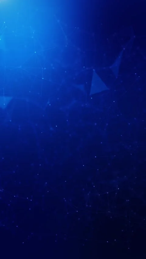 Blue polygon network background subtle connected lines, soft particles, and dark Stock Footage 340549217