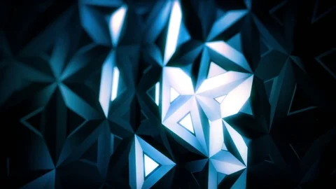 Blue Polygon Triangles Surface Stock Footage 74098775