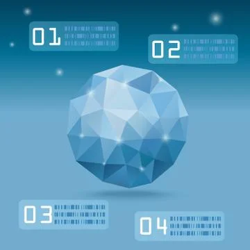 Blue Polygon vector infographic Stock Illustration